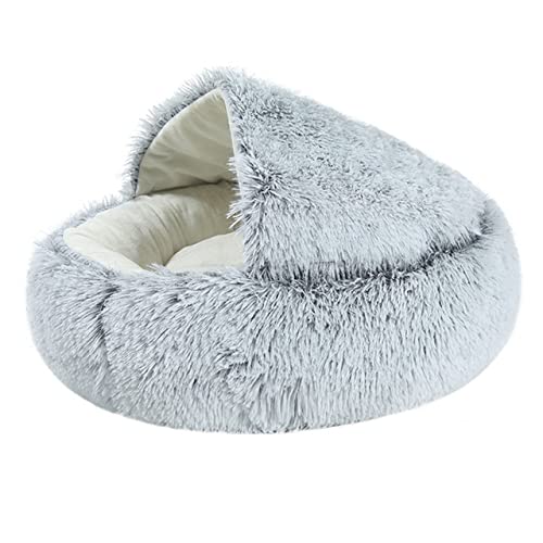 40/50cm Superweiches Katzenbett Hundehütte Winter Warm Runder Hund Welpen Schlafkissen Lange Plüsch Haustiermatte Hausgrau Glatt,L 50 X 50cm,Frankreich von BJBLGMR