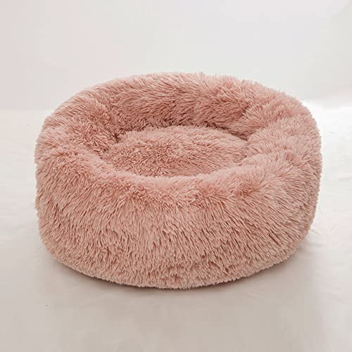 Bequeme beruhigende Hundebetten für große mittelgroße Hunde Welpe Labrador Amazingly Cat Marshmallow Bed Waschbares Plüschtierbett-Hellrosa,100cm-39in von BJBLGMR