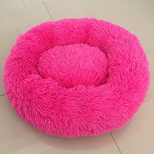 Bequeme beruhigende Hundebetten für große mittlere kleine Hunde Welpe Labrador Amazingly Cat Marshmallow Bed Waschbares Plüschtierbett-rosa,100cm-39in von BJBLGMR