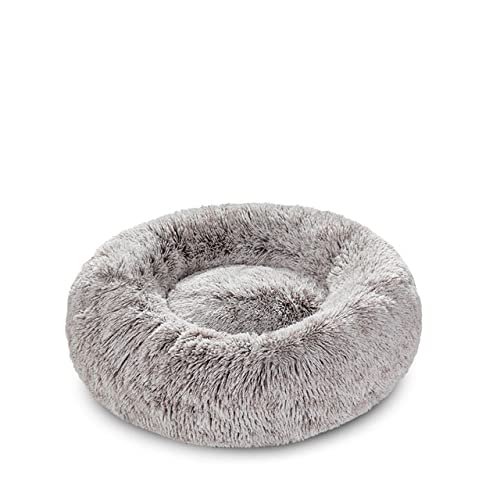 Flauschige Donut Hundebett XXL Warm Weiches Langes Plüsch Haustier Kissen Hundehaus Katzenbett Waschbar Haustier Sofa Matte Beruhigende Samll Große Hundebetten,M-60CM,China von BJBLGMR