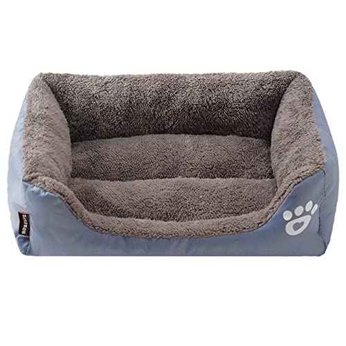 Haustier Hund Winter Schlafsofa Schlafmatratze Für Kleine Große Hunde Haus Zwinger Katzennest Warme Fleece Welpen Druckkörbe S-XXXL-Grau,S von BJBLGMR