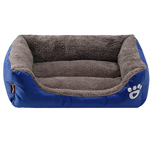 Haustier Hund Winter Schlafsofa Schlafmatratze Für Kleine Große Hunde Haus Zwinger Katzennest Warme Fleece Welpen Druckkörbe S-XXXL-Royal Blue,S von BJBLGMR