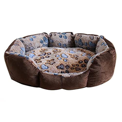 Haustier Hundebett Matten Weicher Plüsch Warmes Sofa Zwinger Schlafkorb für kleine Hunde Katzenkissen Welpennest Zwinger Katzenbett Heimtierbedarf-Fußabdruck,37x32cm,China von BJBLGMR