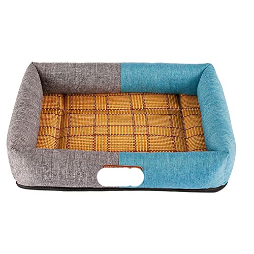 Haustierbett Hundezubehör Four Seasons Allgemeine Kühlung und Atmungsaktiv Quadratische Sommermatte Nest Isomatte für Heimtierbedarf Hundebett-Graublau,S(40x30CM) von BJBLGMR