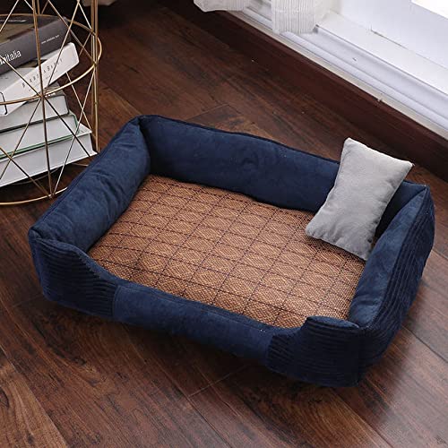 Hundebett Schlafsack für große Hunde Zwinger Katzenmatte Schlafsofas Pet House Winterkissen für kleine Hunde-Marinematte,L(70x55x15cm) von BJBLGMR