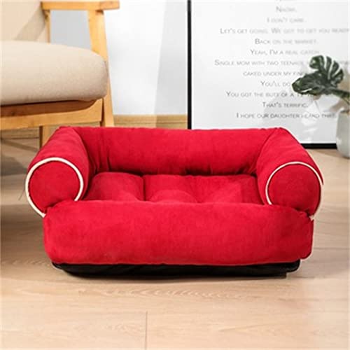 Katzenhaus Hundebetten für große Hunde Haustiere Produkte Für Welpen Hundebett Matte Liegebank Katzensofa Zubehör-Hellrot,XS von BJBLGMR