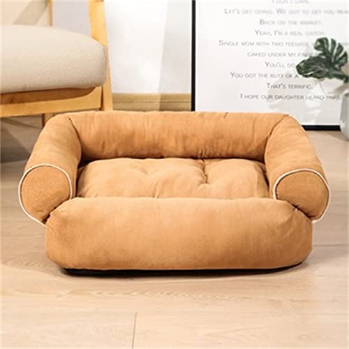 Katzenhaus Hundebetten für große Hunde Haustiere Produkte Für Welpen Hundebett Matte Liegebank Katzensofa supplie-Khaki,L von BJBLGMR