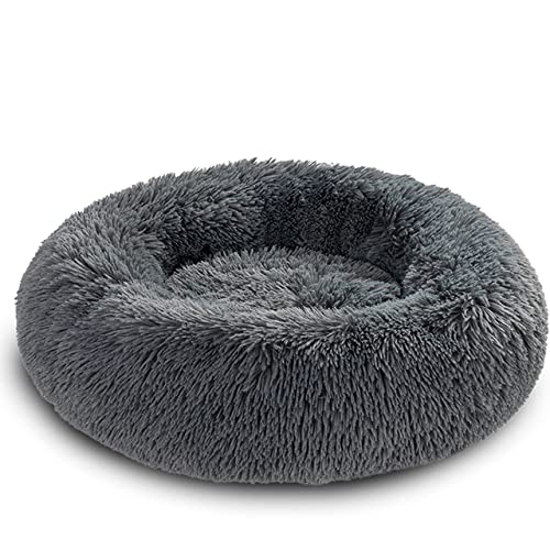 King Hundebett Sofa Korb Hundebetten Spaß Waschbar Abnehmbare Hundehütte Lange Luxe Plüsch Outdoor Großes Haustier Katze Hundebett Warme Matte Sofa-Dunkelgrau,S-50CM,Polen von BJBLGMR