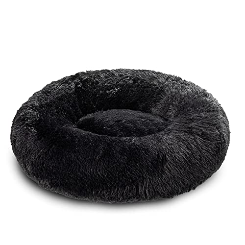 King Hundebett Sofa Korb Hundebetten Spaß Waschbar Abnehmbare Hundehütte Lange Luxe Plüsch Outdoor Großes Haustier Katze Hundebett Warme Matte Sofa-Schwarz,M-60CM,China von BJBLGMR