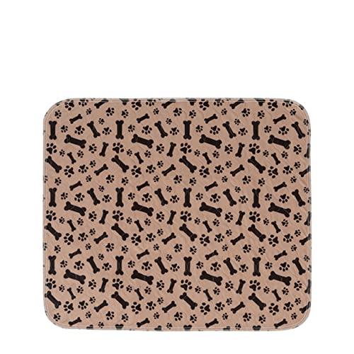 Pet Urin Pad Waschbar Hund Katze Windelmatte 3 Schicht Saugfähige Hundewindeln Pads Knochen Pfotenabdruck Für Schlafsofa Boden-Kaffee,70X80cm,China von BJBLGMR