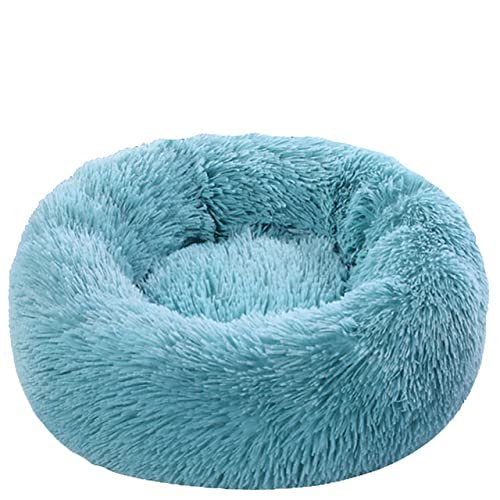 Rundes Plüsch Hundebett mit Reißverschluss Haus Hundematte Winter Warm Schlafendes Katzennest Weicher Langer Plüsch Hundekorb Haustier Kissen Tragbar-Grüner Reißverschluss,4XL 120cm von BJBLGMR