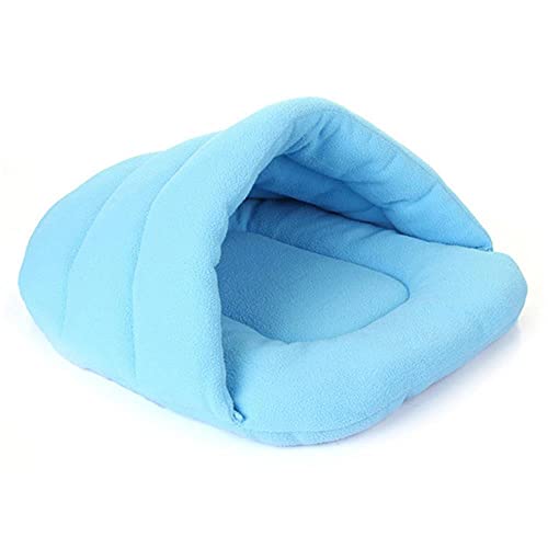 BJKHU Katzenbett Zwinger Haus Schlafmatte Nest Hunde Lamm Vel Kissen Haustier C-Sky Blue,M,Frankreich von BJKHU