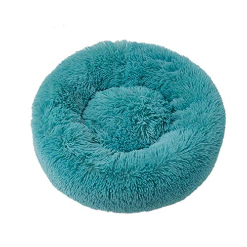 BJKHU Langes Plüschtierbett Katze Super Weiches Bett für Hunde Zwinger Hund Runde Winter Warm Schlafen Welpen Kissen Matte Tragbare Katzenzubehör-Grün,50cm von BJKHU