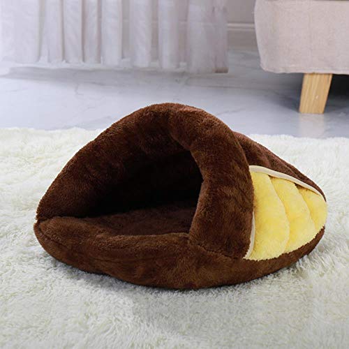 BJKHU Warmes Katzenbett Haustier Welpen Katzenhaus Winter Hund Katzenkissen Matte Indoor BasketZwinger Nest Katzen Produkte für Haustiere de -Brown,M,China von BJKHU