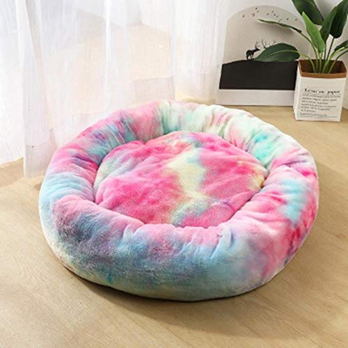 Katzenbetten rundes bequemes beruhigendes Hundebett für Katzen Beruhigendes Bett Hund Anti Angst Haus für Katze Fleece Marshmallow Katzenbett Kissen-Neuankömmling 1,OD 40 cm,Russische Föderation von BJKHU