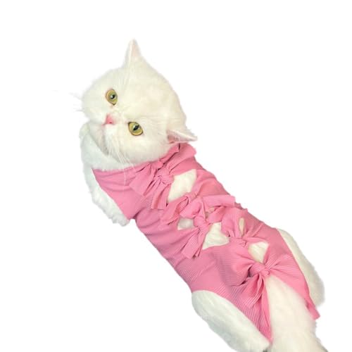 BKEPDY Katzenbody Nach Op Recovery Suit Katze Postoperative Katzenkleidung für Bauchwunden oder Hautkrankheiten E-Halsband Alternative für Katzen Hunde Soft Home Indoor Pet Kleidung von BKEPDY