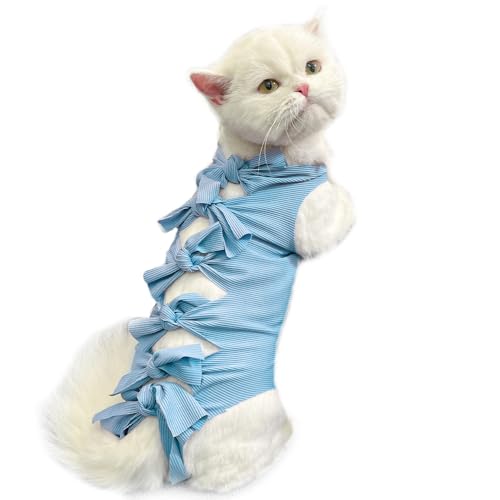 BKEPDY Katzenbody Nach Op Recovery Suit Katze Postoperative Katzenkleidung für Bauchwunden oder Hautkrankheiten E-Halsband Alternative für Katzen Hunde Soft Home Indoor Pet Kleidung von BKEPDY