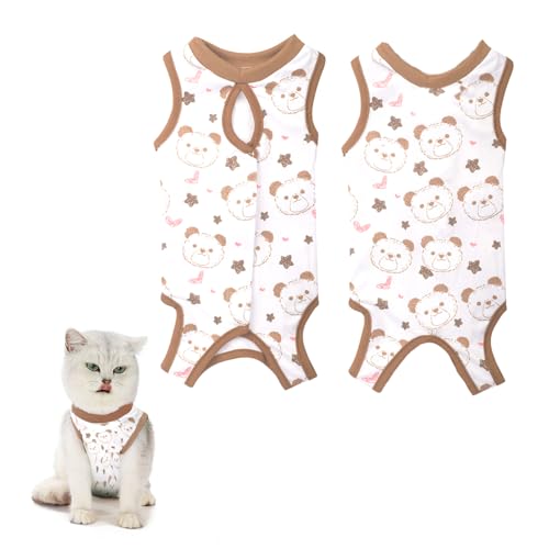 BKEPDY Katzenbody nach OP Erholungsanzug Kleidung Polyester Recovery Kastration Spay Entwöhnung Leckschutz Suit für Katze Bauchwunden oder Hautkrankheiten Soft Home Indoor Pet Kleidung von BKEPDY