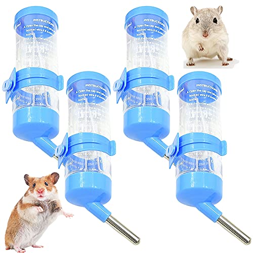 BKJJ Wasserspender für Hamster Hamster Wasserflasche Kaninchen Pet Waterer Trinkflasche Geeignet für Kleintiere Meerschweinchen, Eichhörnchen Nagertrinkflasche 4 Stück von BKJJ