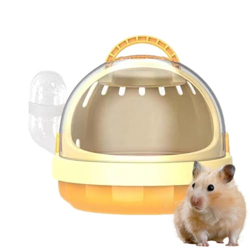 Hamster-Tragetasche, tragbarer Kleintier-Reisekäfig, tragbare Reisetasche für Kleintiere, Panorama-Tasche, Reisen mit abnehmbarer Wasserflasche für Hamster von BKSCAYXS