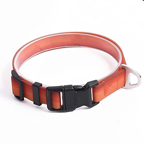 BLACKDOGGY Hundehalsband, wasserdicht, geruchsfrei, mit robustem D-Ring für mittelgroße und große Hunde (S, Orange) von BLACKDOGGY