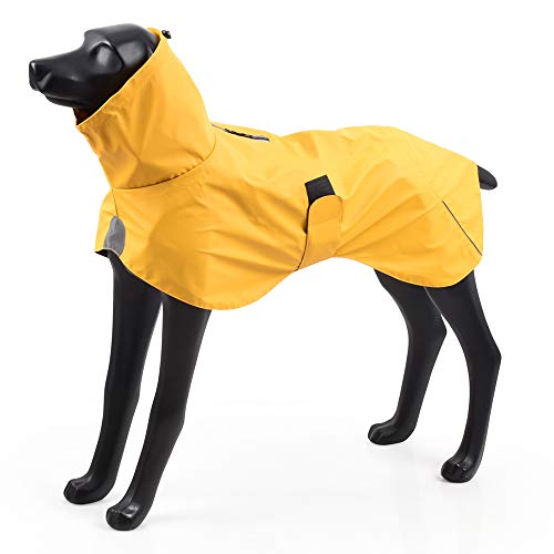 BLACKDOGGY Verstellbarer Regenmantel, wasserdicht, Outdoor-Regenjacke mit reflektierendem Rand(XL, Gelb) von BLACKDOGGY