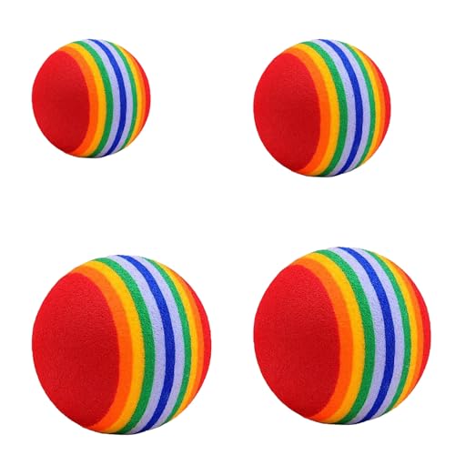 Haustier Regenbogen Ball Bunte Solide Micro-Bounce Kratzen Und BeißEn Necken Katze Ball, Spielzeug Ball Regenbogen Katze Ball Interaktive, Katze Ball Weichen Schaum Geeignet (Regenbogenfarbe, 35mm) von BLAFT