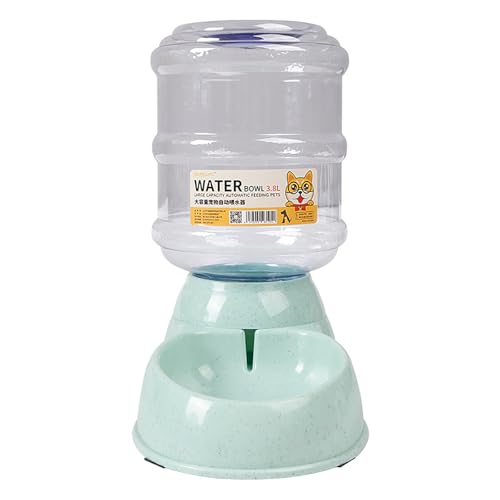 Haustier-Wasserspender große Kapazität nass und trocken Trennung automatische Wasserzufuhr, Wasser-Futter integriert Feeder Katze Hund Wasserspender, für Haustier-Futter (Grün, 17 * 23cm) von BLAFT