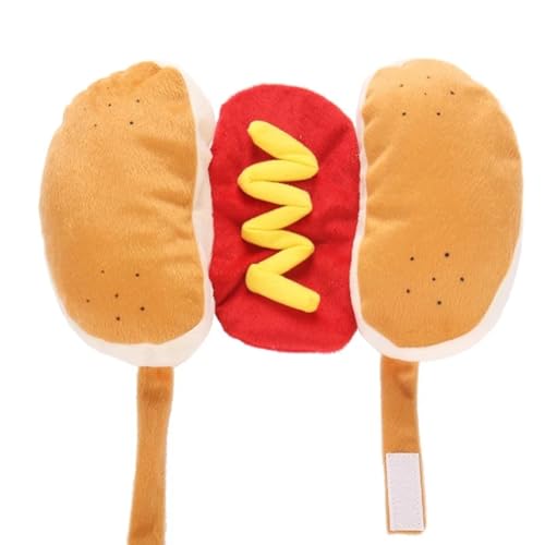 BLASHRD Lustiges Haustierkostüm Hot Dog Dress Up, Süßes Katzen- und Welpenkostüm für Kleine und Mittelgroße Hunde, Halloween-, Rollenspiel, Geschenk S von BLASHRD