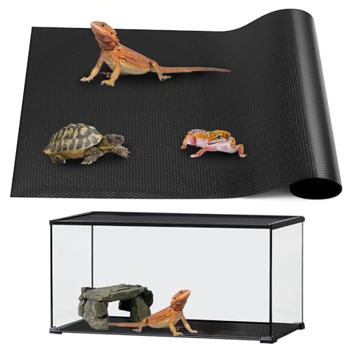 BLASHRD Reptilienmatte, Substrateinlage für Reptilien-Terrarien für Leopardgecko, Schlange, Schildkröte, Reptilienboden, 45,7 X 91,4 cm, Schwarz von BLASHRD