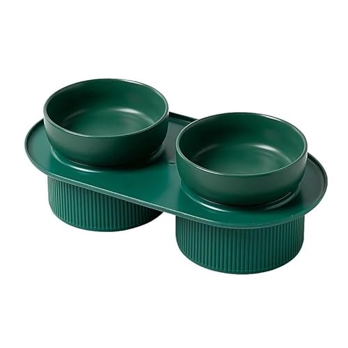 BLBTEDUAMDE Katzen-Keramiknapf mit Farbverlauf, Tierfutter, Wasserspender, kleine Hunde, Trink- und Futterspender (Color : Malachite Green 2) von BLBTEDUAMDE