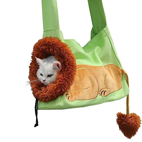 Haustier-Tragetasche für Katzen und kleine Hunde, Katzen- und Hundetasche für bequemes Tragen, bequem und langlebig (groß (empfohlenes Körpergewicht: 2.5–5.5 kg), Grün) von BLECRIS