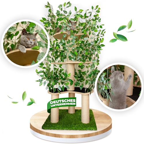 BLH Katzen Kratzbaum groß und mehrstufig, super stabil durch einzigartiges Design, passend zu jedem Stubentiger und jeder Wohnung von BLH Living & Home