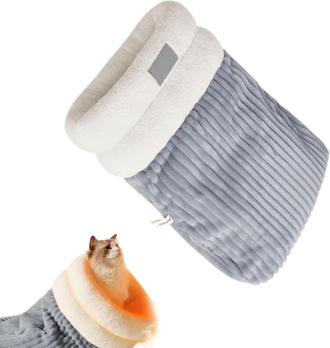 BLLMTEAR Schlafsack for Katzen, Weiche und Warme Katzenschlafsack Flauschig, Katzenbett flauschig, Kuschelhöhle Katze, Katzenhöhle Warm, Katzensack zum Schlafen, Cat Winter Sleeping Bag(#1,L) von BLLMTEAR