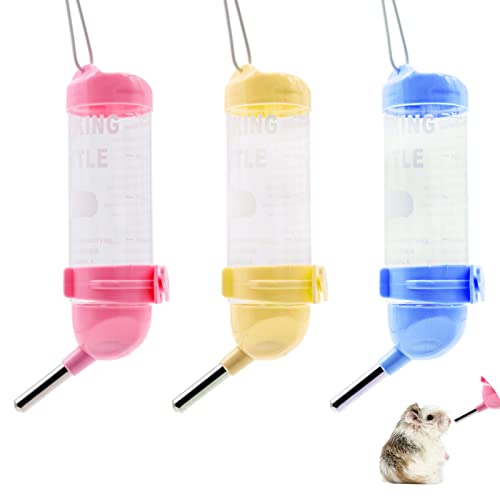Hamster-Wasser-Trinkspender, 3 Stück, 125 ml, Kunststoff-Wasserflaschen, automatische Wasserfütterung für Hamster, Kaninchen, Meerschweinchen, Ratten, Rennmäuse von BLLREMIPSUR