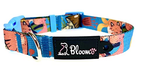 BLOOMO Hundehalsband Handarbeit, Verstellbares, Weich & Komfort Nylon Hunde Halsband für Kleine Mittlere und Große Hunde. Einzigartiges Design (L/25mm, Kleiner Prinz) von BLOOMO