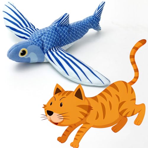 BLOOOK Fliegender Vogel Katzenspielzeug Selbstbeschäftigung,Vogelspielzeug für Katzen,Flappy Bird Cat Toy,Interactive Cat Toy,Katzenspielzeug Maus,Katzenzubehör Indoor,Katzen Sachen (Fisch) von BLOOOK