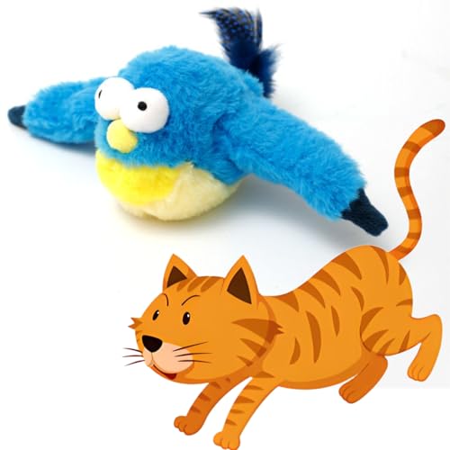 BLOOOK Fliegender Vogel Katzenspielzeug Selbstbeschäftigung,Vogelspielzeug für Katzen,Flappy Bird Cat Toy,Interactive Cat Toy,Katzenspielzeug Maus,Katzenzubehör Indoor,Katzen Sachen (Meise) von BLOOOK