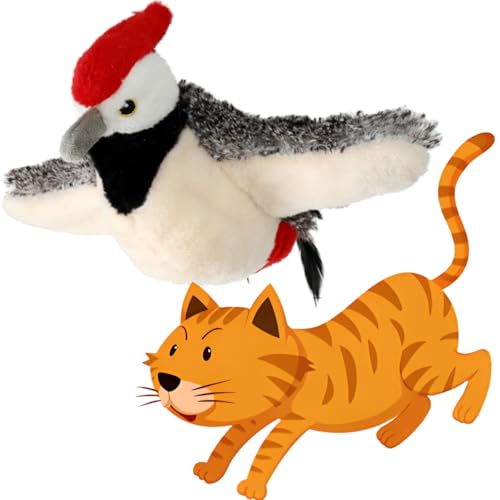 BLOOOK Fliegender Vogel Katzenspielzeug Selbstbeschäftigung,Vogelspielzeug für Katzen,Flappy Bird Cat Toy,Interactive Cat Toy,Katzenspielzeug Maus,Katzenzubehör Indoor,Katzen Sachen (Specht) von BLOOOK