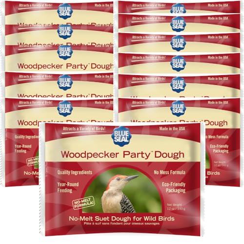 Blue Seal Woodpecker Party Suet Dough Cakes for Wild Birds - No Mess Suet Feed, Food for Spechte, Cardinals, Siskins, Spatzen & More - 12 Stück von BLUE SEAL