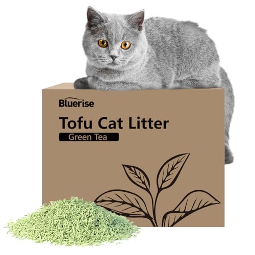 BLUERISE Tofu Katzenstreu, natürliches Katzenstreu, spülbar, schnell klumpend, staubfrei, Geruchskontrolle, Katzenstreu, 5,4 kg, 2 Stück von BLUERISE