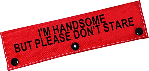 Lustige Hundeleine, mit Aufschrift "I'm Handsome But Please Don't Stare", Geburtstagsgeschenk (I'm Handsome-Sleeve) von BLUPARK