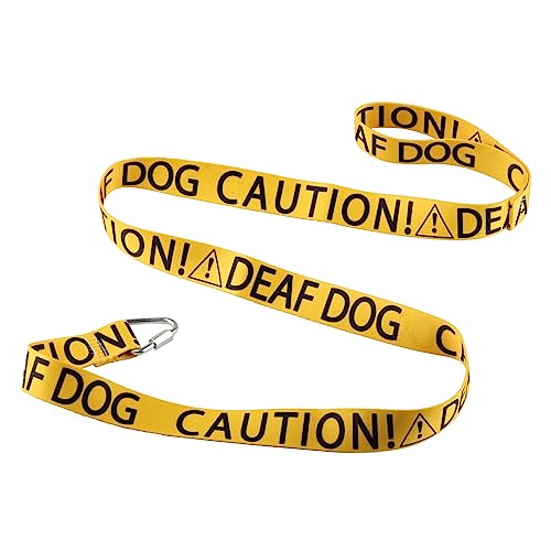 Lustige Hundeleine mit Aufschrift "Caution Deaf Dog Dog Leash Walking Training Dog Leashes Dog Owner Pet Lover Gift (Caution Deaf Dog-YE) von BLUPARK