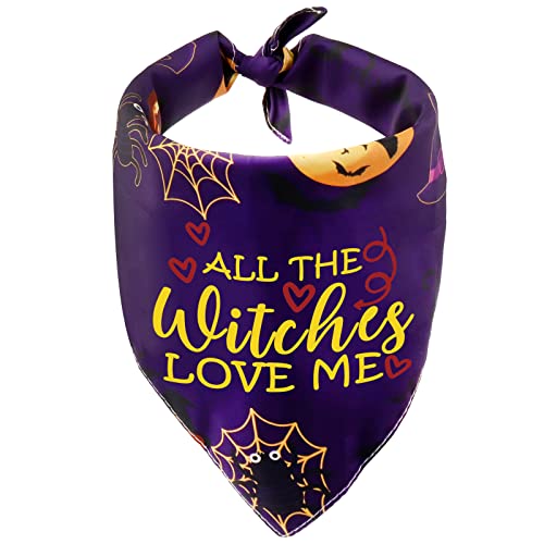 Lustiges Halloween-Halstuch, Hexen-Design, All The Witches Love Me, Hunde-Schal für Katzen, Welpen (alle Hexen) von BLUPARK