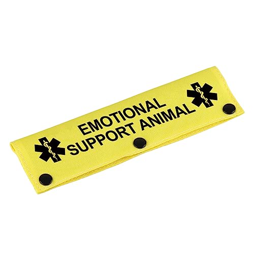 Therapie-Service Hundeleine Ärmel Emotionale Unterstützung Tier Hundeleine Wrap Wrap Wrap Alarm Hängende ID Patch Tag Haustier Geburtstagsgeschenk (Emotionale Unterstützung-YE Sleeve) von BLUPARK