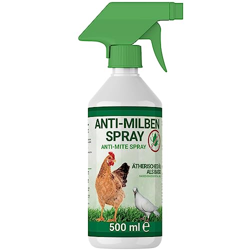 500ml Milbenspray Hühner, Geflügel & Vögel - Sofort & Langfristig gegen Milben & Parasiten, Akut & Vorbeugung von BMUT