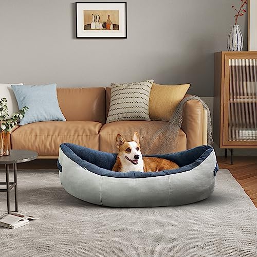 BNCKTRD Hund Katze Haustier Matte Sitz, Haustier Sicherheit Sitz, Tragbare Hund Katze Reisebett Abnehmbar Grau Baumwolle 76 * 46 * 32CM von BNCKTRD