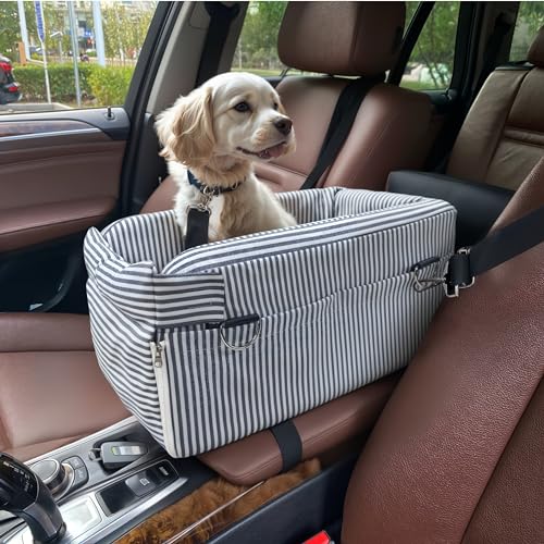 Schaumstoff Hunde Autositz Mittelkonsole für Kleine Hunde Hundekorb Hundebett Auto unter 6 kg, Hundesitz Tragbare Kleine Haustiertaschen Hundeautositz für den Beifahrersitz Vordersitz Hundesitz von BNCKTRD