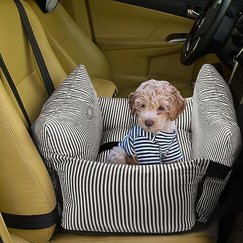 BNCKTRD Hund Katze Haustier Matte Autositz, Auto Haustier Sicherheits Sitz, Tragbarer Hund Katze Auto Reisebett für Kleine und Mittelgroße Haustiere, Abnehmbar und Waschbar Braun 52x52cm von BNCKTRD