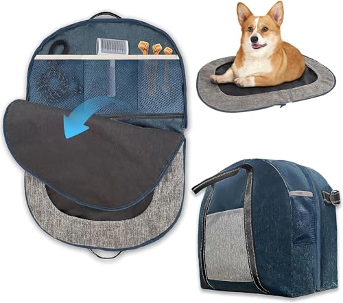 VERCART Klappbar wasserdichte Hundebett Outdoor hundedecke wasserdicht für kleine und mittel Hunde Reisebett Hundematte für Unterwegs mit Mehrere Aufbewahrungstaschen für Outdoor-Reisen und Camping von BNCKTRD